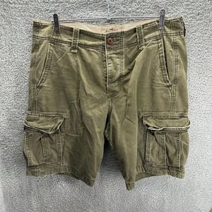 Hollister Cargo Shorts Men's Size 34 (37x9) Green Utility Outdoor Denim